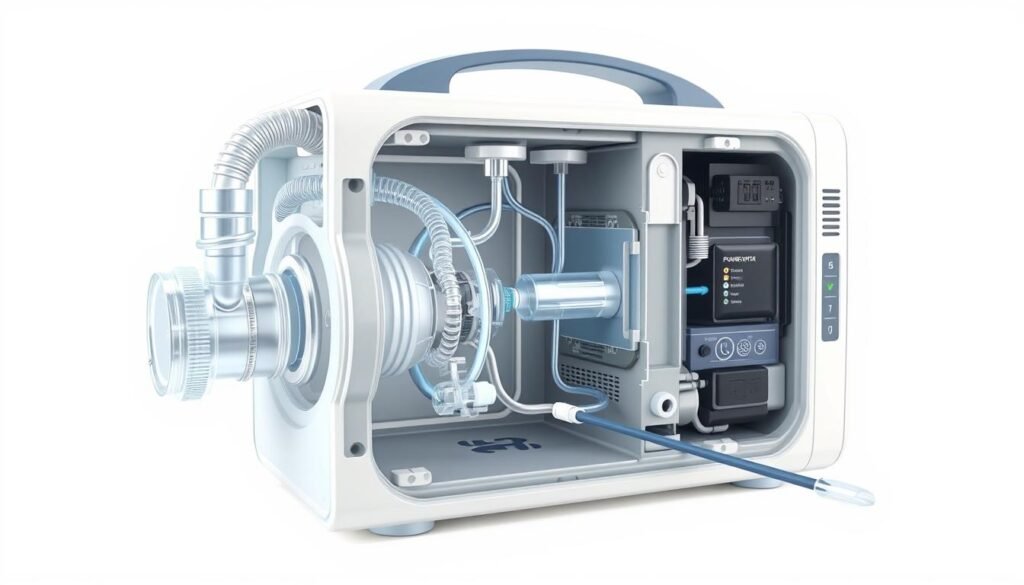 睡眠呼吸機原理示意圖